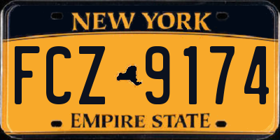 NY license plate FCZ9174
