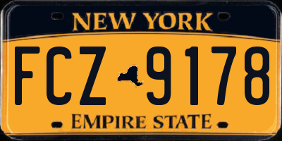 NY license plate FCZ9178