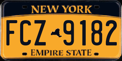 NY license plate FCZ9182