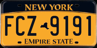 NY license plate FCZ9191