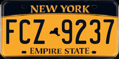 NY license plate FCZ9237