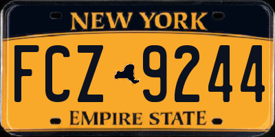 NY license plate FCZ9244