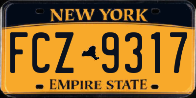 NY license plate FCZ9317