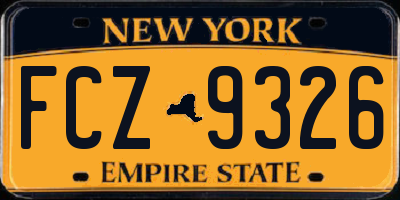 NY license plate FCZ9326