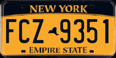NY license plate FCZ9351