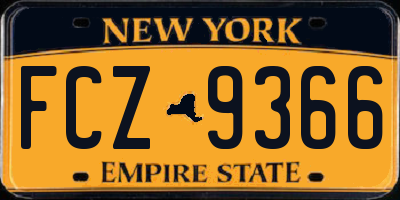 NY license plate FCZ9366