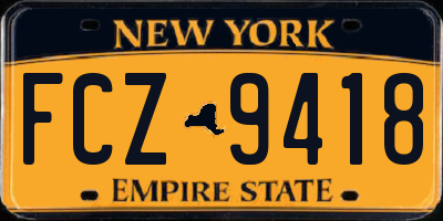 NY license plate FCZ9418