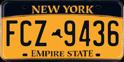 NY license plate FCZ9436