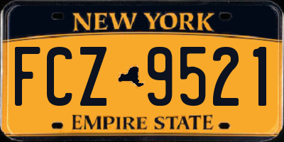 NY license plate FCZ9521