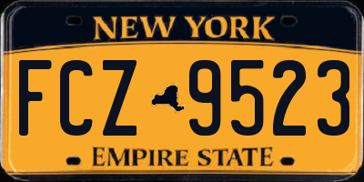 NY license plate FCZ9523