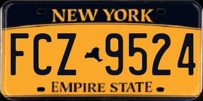 NY license plate FCZ9524