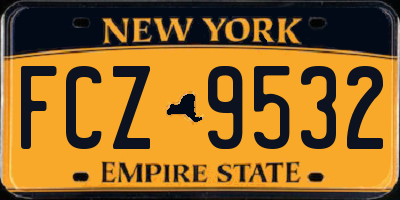 NY license plate FCZ9532