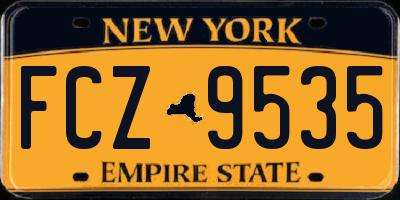 NY license plate FCZ9535