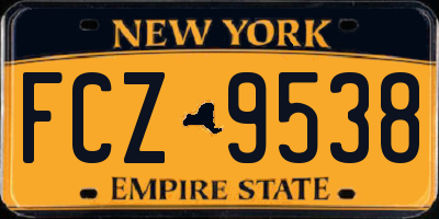 NY license plate FCZ9538