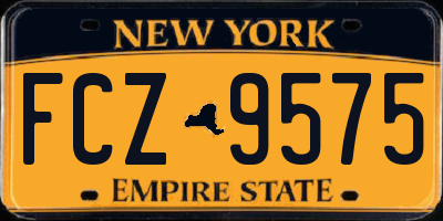 NY license plate FCZ9575