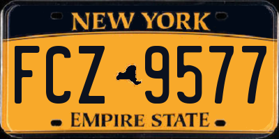 NY license plate FCZ9577