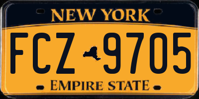 NY license plate FCZ9705