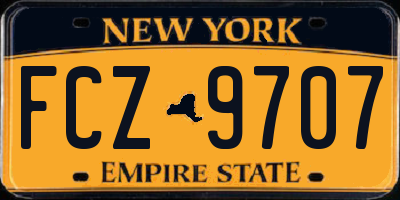 NY license plate FCZ9707