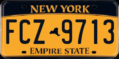 NY license plate FCZ9713