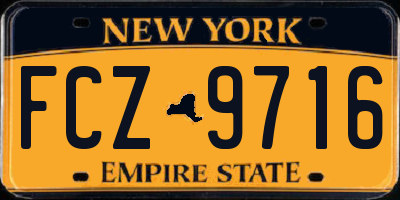 NY license plate FCZ9716
