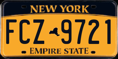 NY license plate FCZ9721
