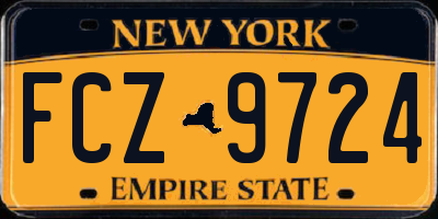 NY license plate FCZ9724