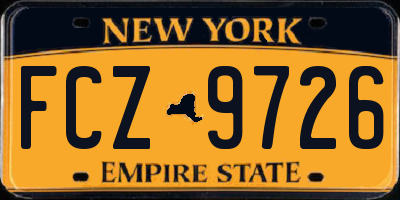 NY license plate FCZ9726