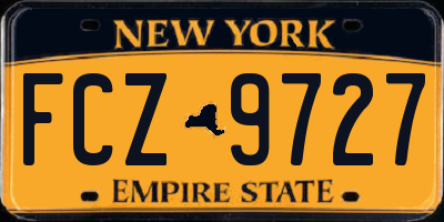 NY license plate FCZ9727