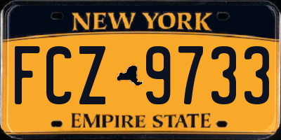 NY license plate FCZ9733