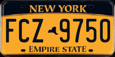 NY license plate FCZ9750