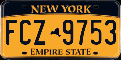 NY license plate FCZ9753