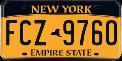 NY license plate FCZ9760