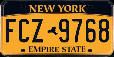 NY license plate FCZ9768