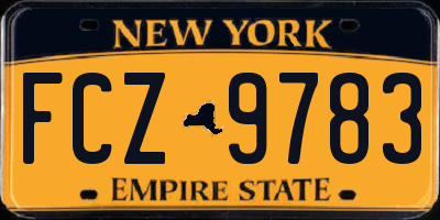 NY license plate FCZ9783