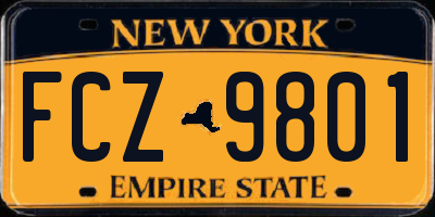 NY license plate FCZ9801