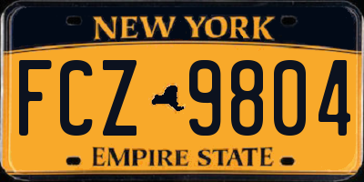 NY license plate FCZ9804