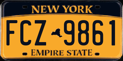 NY license plate FCZ9861
