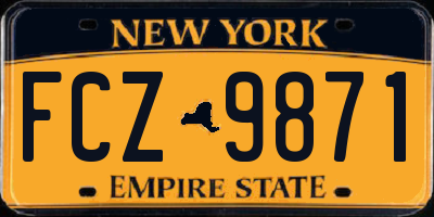 NY license plate FCZ9871