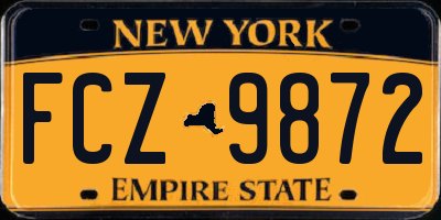 NY license plate FCZ9872
