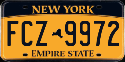 NY license plate FCZ9972