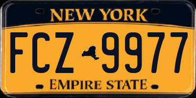 NY license plate FCZ9977