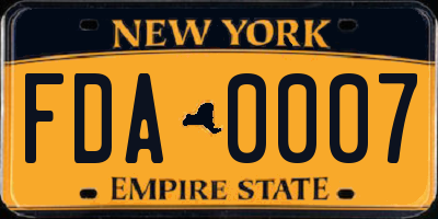 NY license plate FDA0007