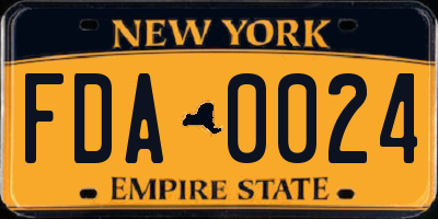NY license plate FDA0024