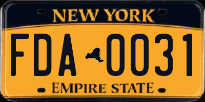 NY license plate FDA0031