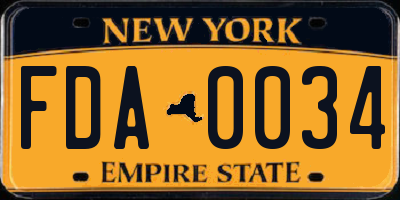 NY license plate FDA0034