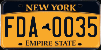 NY license plate FDA0035