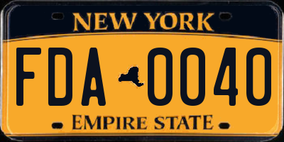 NY license plate FDA0040