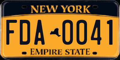 NY license plate FDA0041
