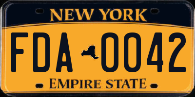 NY license plate FDA0042