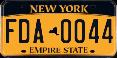 NY license plate FDA0044